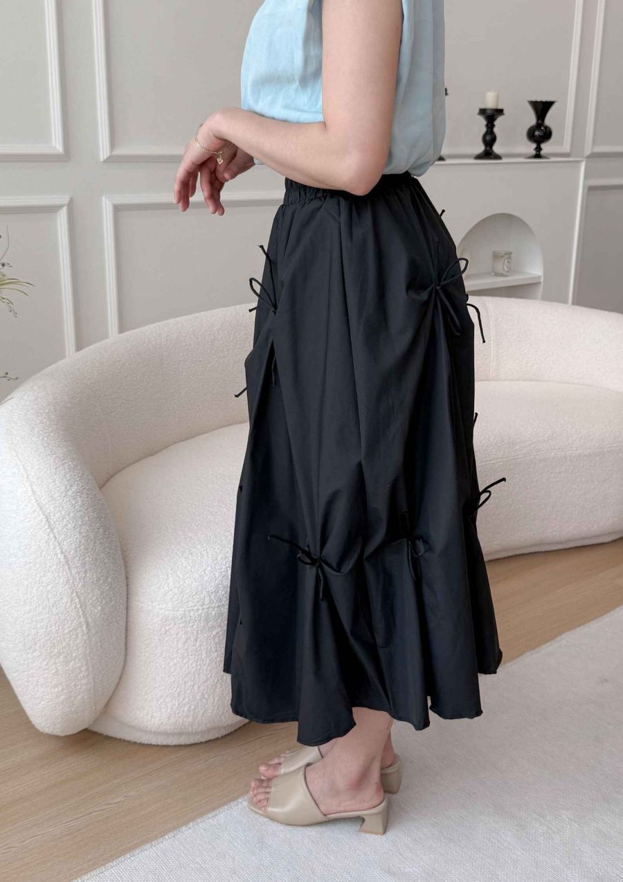 Overall Ribbons Tie Maxi Skirt - Image 2