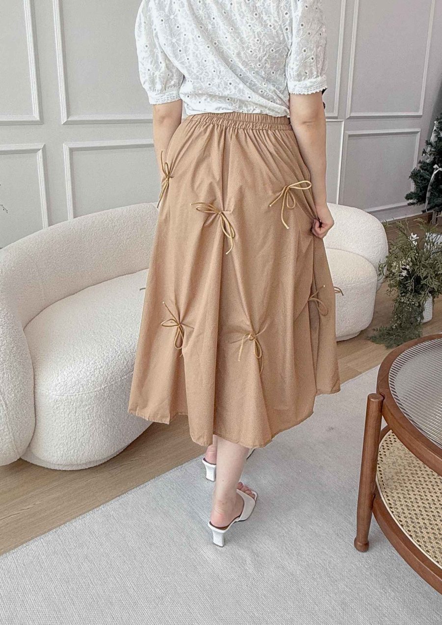 Overall Ribbons Tie Maxi Skirt - Image 3