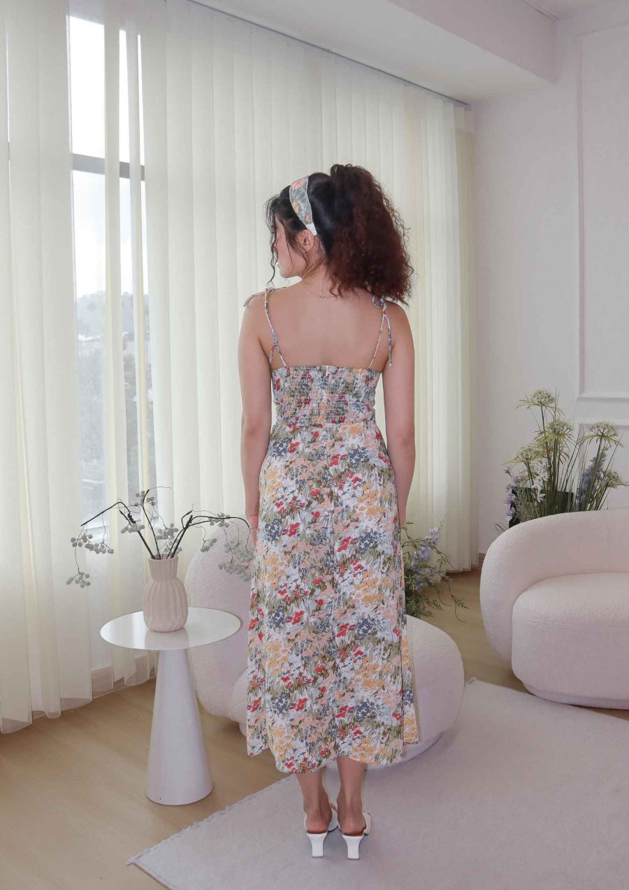 Overall Floral Print Front Slit Dress (Long) - Image 3