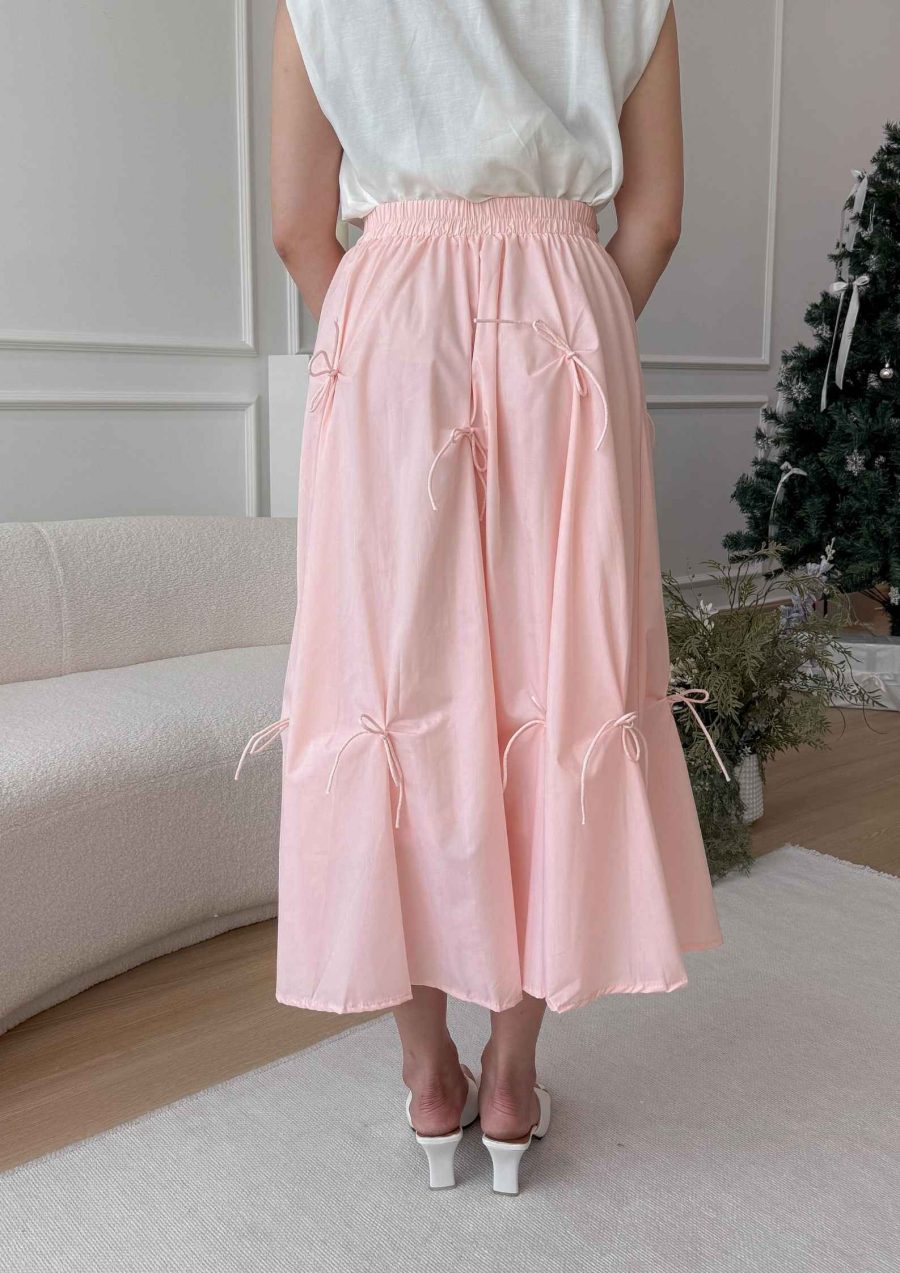 Overall Ribbons Tie Maxi Skirt - Image 3