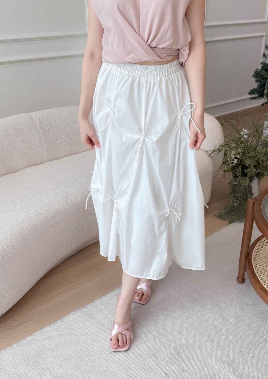 Overall Ribbons Tie Maxi Skirt