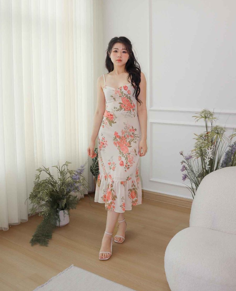 Floral Bottom Flare Cami Dress